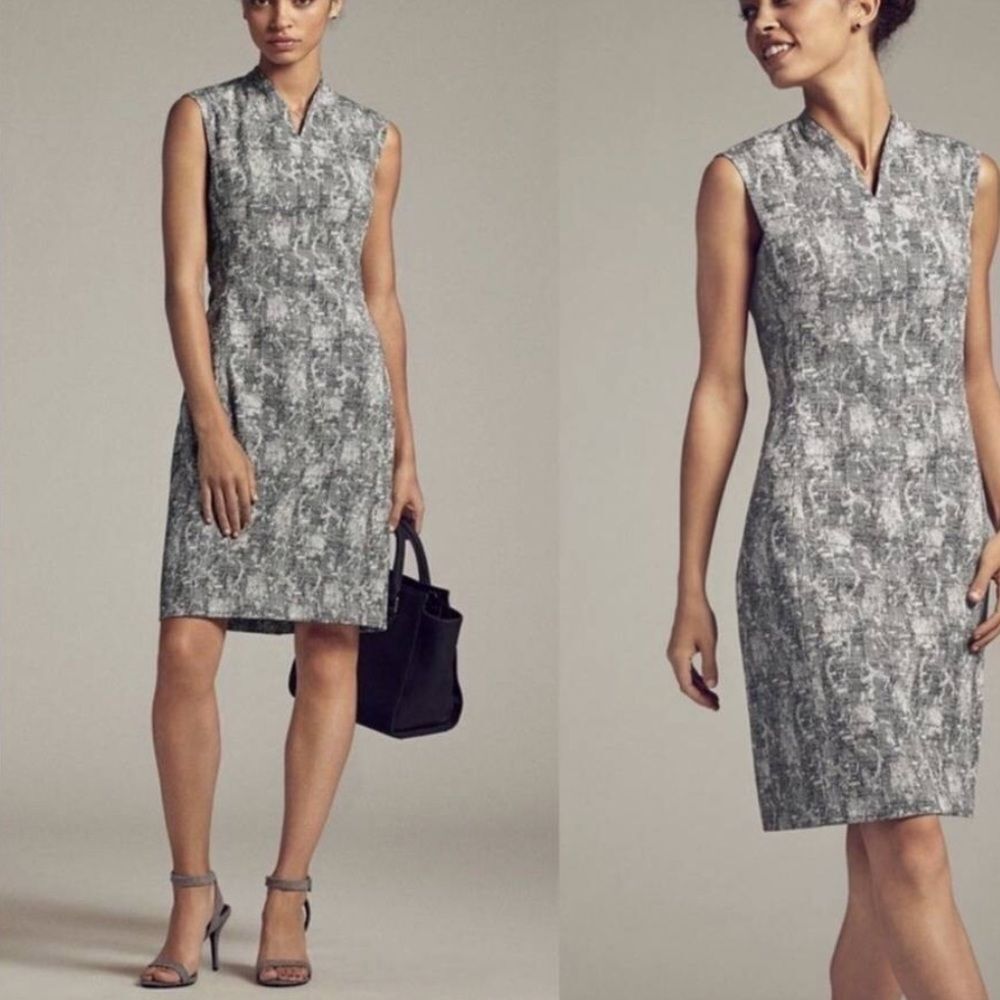 M.M.Lafleur Aditi B&W Knee Length Print Dress 4